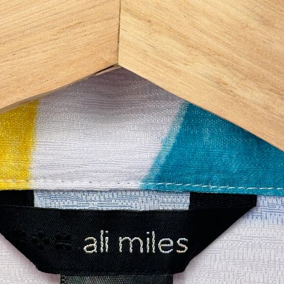 Ali Miles Textured Abstract Print Wire Collar Tunic Top Shirt Plus Sz 0X Artsy - Picture 9 of 10